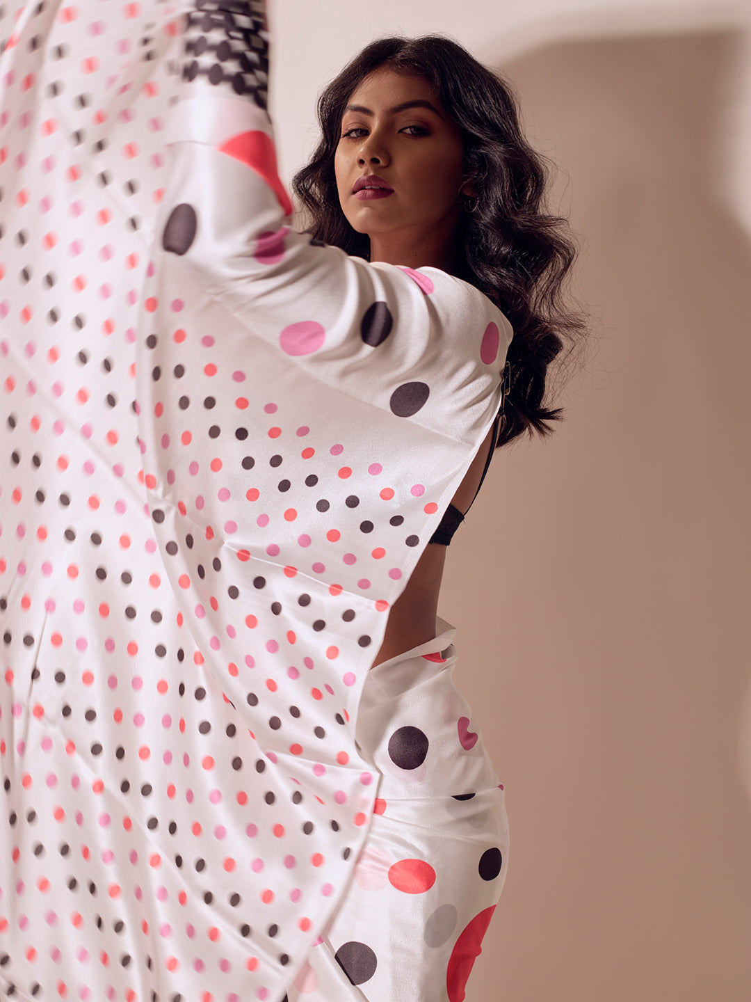 Aparna White Satin Geomatric Print For Women