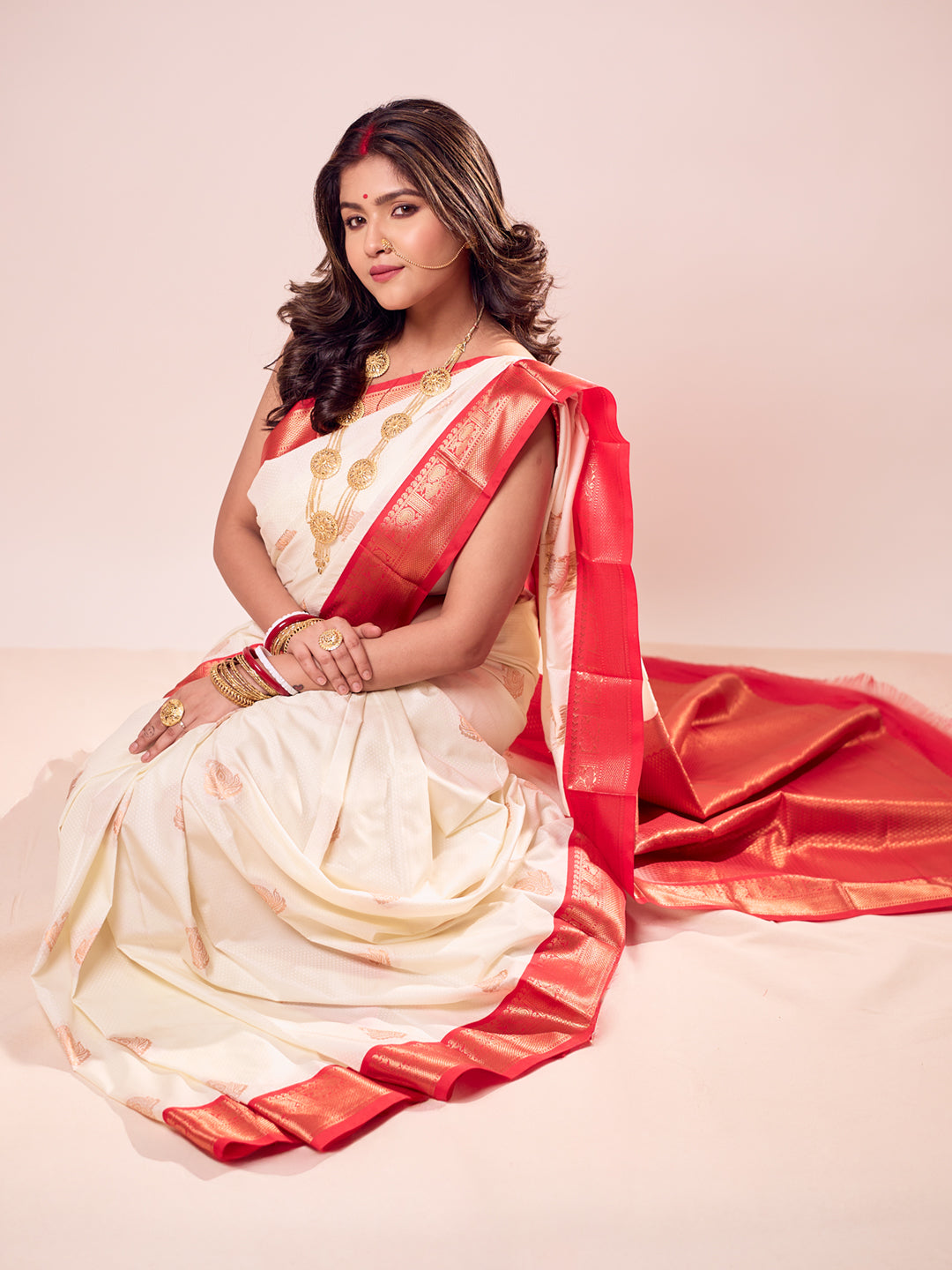 Aparna Premium OffWhite Kanji Silk Saree For Women