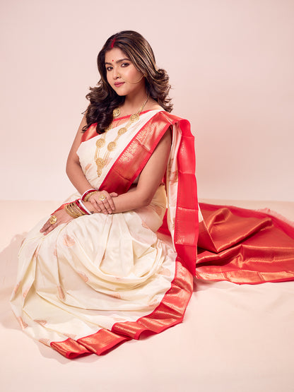 Aparna Premium OffWhite Kanji Silk Saree For Women