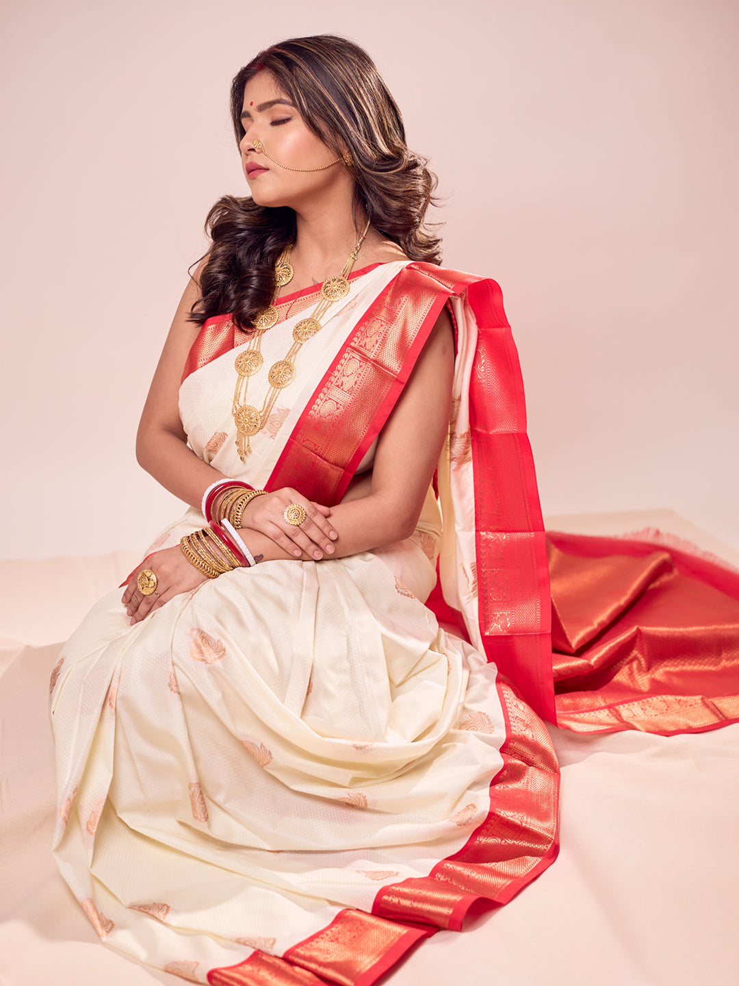 Aparna Premium OffWhite Kanji Silk Saree For Women