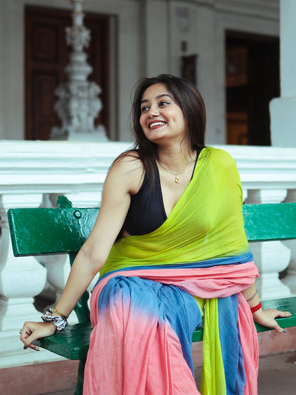 Aparna Multicolor Premium Mul Cotton Saree For Women