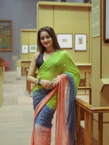 Aparna Multicolor Premium Mul Cotton Saree For Women