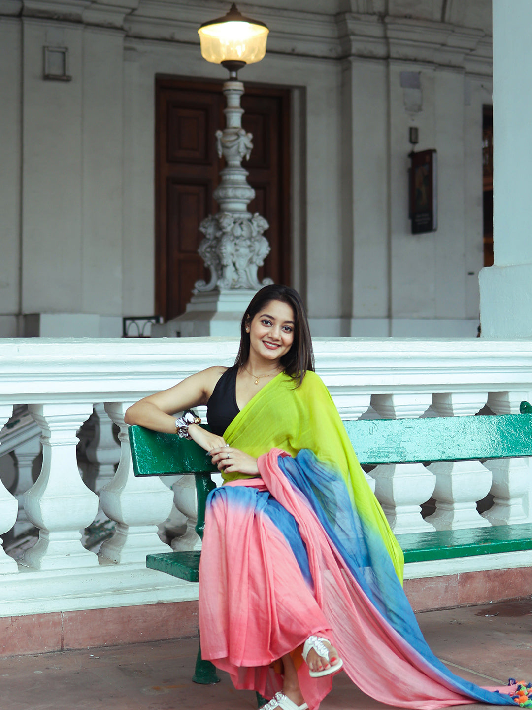 Aparna Multicolor Premium Mul Cotton Saree For Women