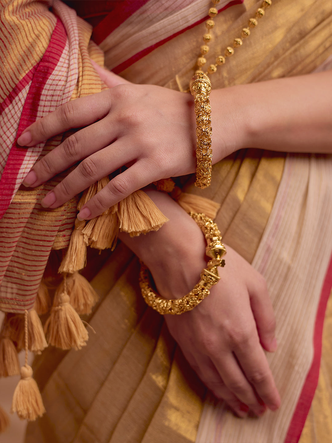 Aparna Golden Raga Tissue  Saree With Mulcotton Boder