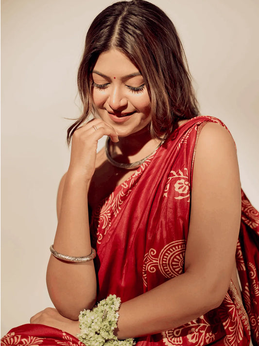 Aparna Red Premium Silk Saree For Women