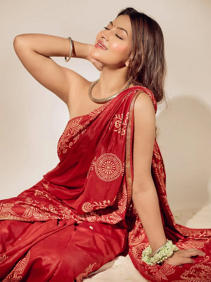 Aparna Red Premium Silk Saree For Women
